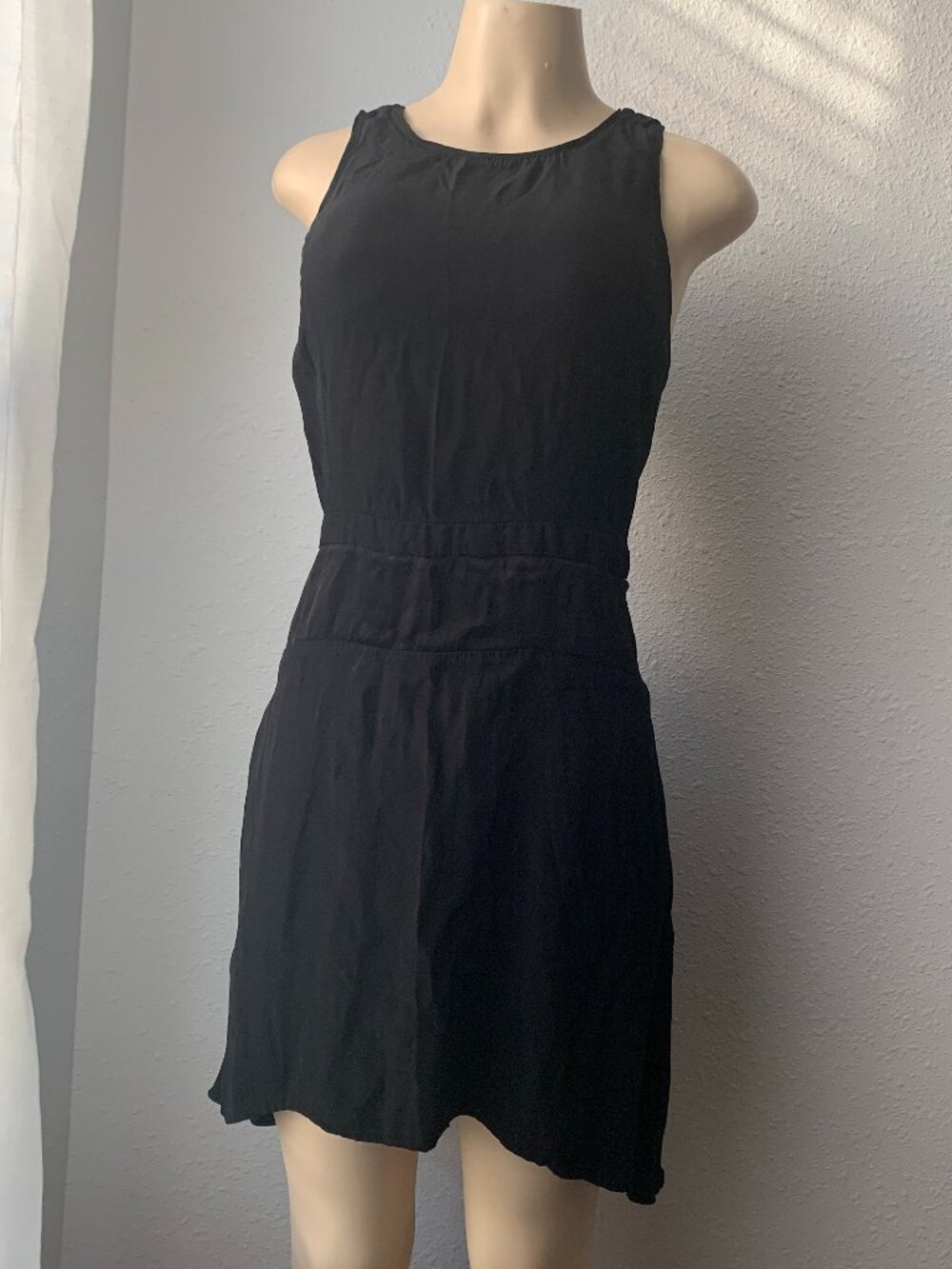 Sanctuary Clothing Black Sleeveless Mini Dress Exposed Back Zip Size Small